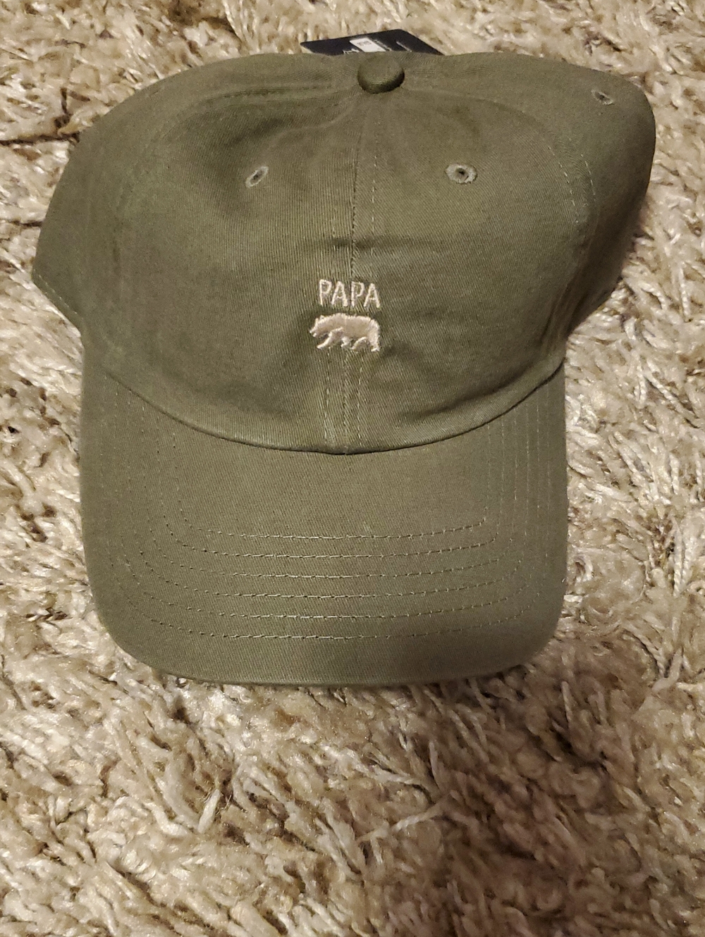 Wembley Olive Green Dad Hat with Embroidered PAPA
